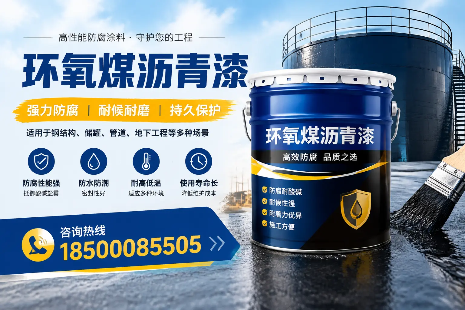 环氧煤沥青漆在工业中的应用，铁门关企业的选择